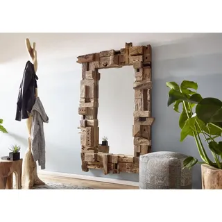 Massivmoebel24 Spiegel Teak 100x160 natur lackiert UNIKA #151 - 2 Jahre Gewährleistung - mind. 14 Tage Rückgaberecht - Beige