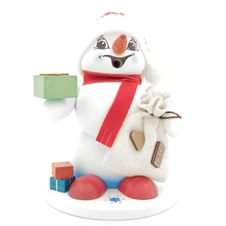 Schweda Kuhnert - Erzgebirgische Holzkunst Räuchermann Räucherfigur Schneemann 19cm - Weihnachtsmann