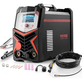 Vevor WIG-Schweißgerät, 200 A 6-in-1-Aluminium-Schweißgerät (LED-Anzeige) – AC WIG/DC WIG/AC Pulse WIG/DC Pulse WIG/Spot WIG/MMA (Stick),