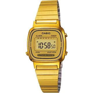 Casio Retro Collection LA670WGA-9DF Damenuhr Chronograph - Goldfarben/Hellgelb