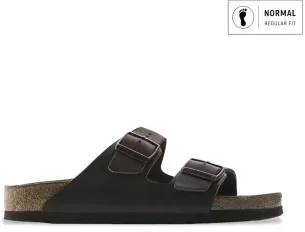 Birkenstock für Herren. 452761 Leder-Sandalen Arizona Habana (Reguläre Passform) braun (40), Wohnung, Keine, Lässig