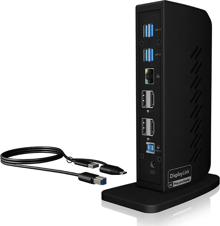 ICYBOX USB Type-C & Type-A Dock mit zweifachem Videoausgang