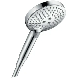 Hansgrohe Raindance Select S - Duschkopf, Handbrause mit 3 Strahlarten (inkl. PowderRain), runde Duschbrause (⌀ 120 mm), Brausekopf mit Antikalk-Funktion, Chrom