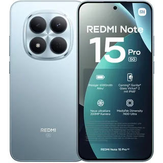 Xiaomi Redmi Note 15 Pro 5G 8 GB RAM 256 GB Glacier Blue