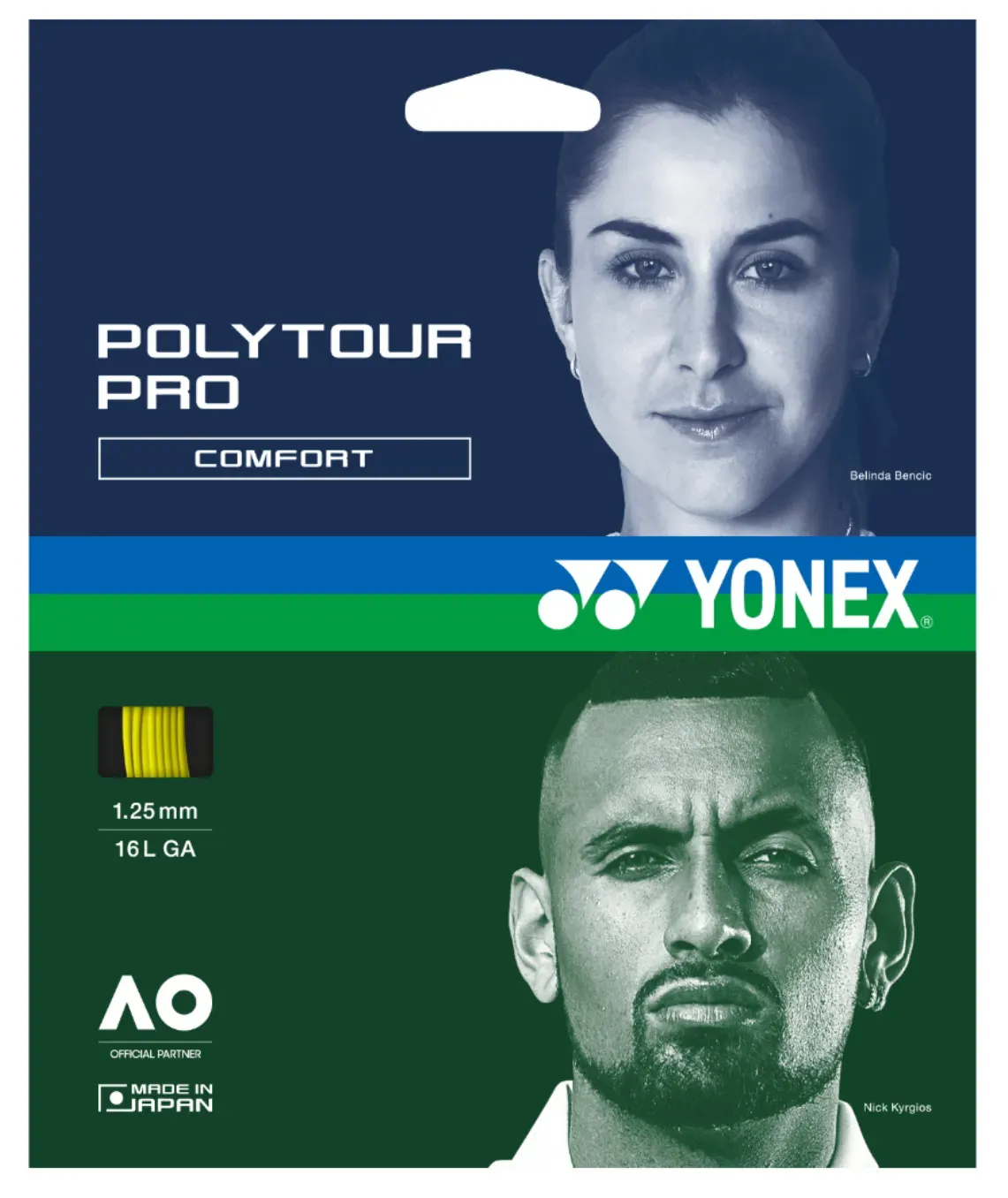 Tennissaite - Yonex Poly Tour Pro gelb - 12m
