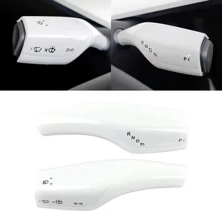 KKTR-CAR für Tesla Model 3 Model Y Getriebeabdeckung, Lenkhebelabdeckung, 2017-2023 Innenraum-Hebelschutzabdeckung Zubehör 2 PCS (Glänzend Weiß)