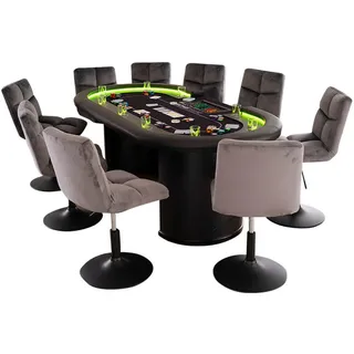 Home Deluxe Pokertisch Schwarz, Holzwerkstoff, 215x106 cm, Spielzeug, Kinderspielzeug, Kinderspiele