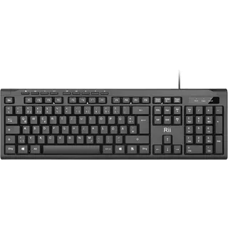 Rii Tastatur Kabelgebunden, PC Tastatur USB für Computer, Laptop, Mac, Windows, macOS, QWERTZ Deutsches Layout– Schwarz