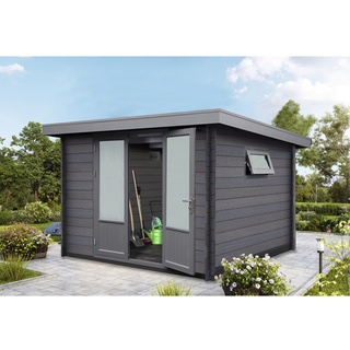 Wolff Finnhaus WPC Trend D 3,4 x 3,32 x 2,21 m grau