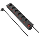HAMA Steckdosenleiste, 6+1, XL, 6-fach, einzeln schaltbar, schwarz