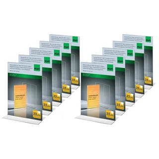 Sigel TA220 Tischaufsteller A4 gerade, 10 Stück, hochwertiges glasklares Acryl,