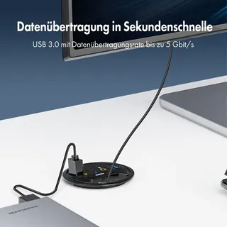 GRAUGEAR G-THUB-AU-60 2 Port USB 3.0-Hub Schwarz