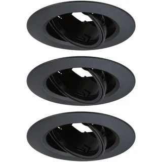 Paulmann Einbauleuchte 3er-Pack schwenkbar rund 90mm Schwarz