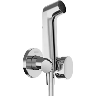Hansgrohe Bidette Handbrause S (EcoSmart), für Warmwasser mit 1 Strahlart inkl. Absperrventil, Brausehalter und Brauseschlauch 1,25 m, Chrom,