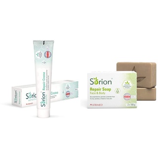 Sorion Repair Creme Sensitive – Ayurvedische Repair Pflege bei Hautirritationen, 50 ml & Repair Soap - Auch zur Hautpflege bei Schuppenflechte, 2 × 100 g ), 2 Stück (1er Pack)