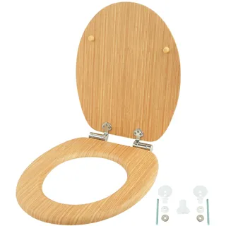 Relaxdays Toilettendeckel mit Absenkautomatik Natur