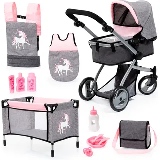Bayer Design Kombi-Puppenwagen Mega Set Einhorn 1 St