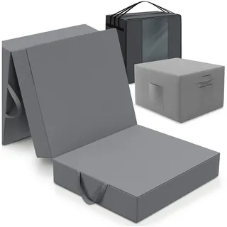 eloneo Bestschlaf grau Klappmatratze inkl. Husse & Transporttasche Spar-Set