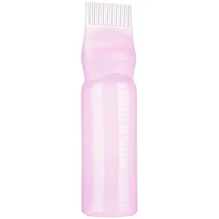 Haaröl-Applikatorflasche, Wurzelkamm-Applikatorflasche, 6 Unzen Rosa Haarfärbepinsel-Flasche, Haarfärbepinsel, Haaröl-Flasche, Färbeshampoo Flasche Öl Kamm Haar Werkzeuge Applikator Pinsel Flaschen