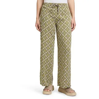 Cartoon Palazzo-Hose mit Gummizug in Grün/Violett | 38
