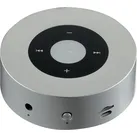 KAMINIO Knister Lautsprecher Moritz - Kraftvolle Soundbox mit Kaminfeuer-Tönen, Bluetooth, AUX, Mikrofon, Akku - Silber