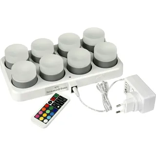 Duni LED Mini Lamp, wiederaufladbar, 8er Set 48 x Ø 50 mm 13 Std. Weiß, - Weiß