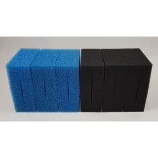 Ersatz-Filterschwamm Set 3 für Oase Biosmart 16000, 3x Blau grob + 3x Schwarz fein