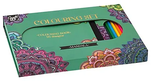 Mandala-Set inkl. Holzstifte, 96 Motive
