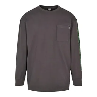 URBAN CLASSICS Neon Logo Boxy Pocket LS in Grau, Größe M