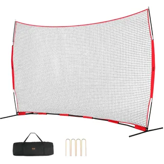 Vevor Barrikaden-Backstop-Netz, Ballsport-Absperrnetz, 507 x 140 x 312 cm Tragbare Übungsausrüstung mit Tragetasche, Schutzschirm für Baseball, Softball, Fußball, für den Garten