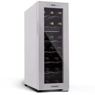 Klarstein Freistehender Weinkühlschrank 15 Flaschen 5 - 20 °C Touch Retro Schwarz