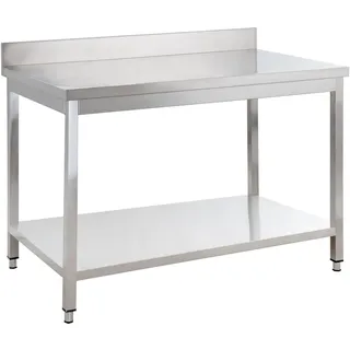 GastroHero Arbeitstisch 140x60 cm mit Grundboden und Aufkantung