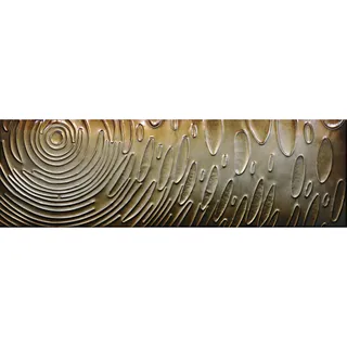 Monee Metallbild, Gold, Metall, meißelförmig, 180x55 cm, handgemalt, 3D-Effekt, Bilder und Zubehör, Wandbilder, Metallbilder