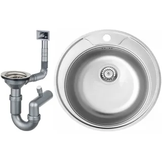 Faizee Möbel Edelstahlspüle rund 510 x 120 mm