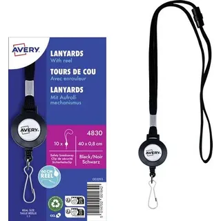 Avery Zweckform Lanyards schwarz 10 St.