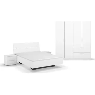 inosign by rauch Schlafzimmer-Set INOSIGN BY RAUCH "Komplettschlafzimmer Schlafzimmer Challenger (Set 4-teilig)", weiß (alpinweiß), Schrankbreite/-höhe 181/197cm + ohne Matratze, B/H: 140cm x 200cm, Holzwerkstoff, Schlafzimmermöbel-Sets, Schrank 2 Breiten, Bett 3 Breiten, 