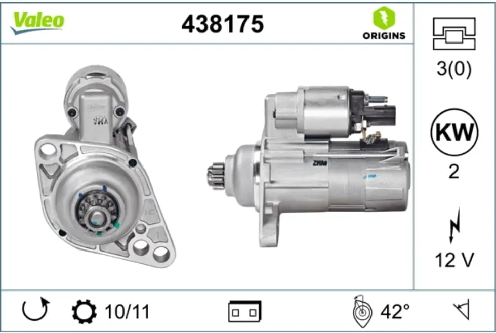 Starter VALEO 438175 für VW Skoda Seat Audi Passat B7 Variant Roomster