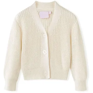 vidaXL Kinder-Strickjacke Schneeweiß 116