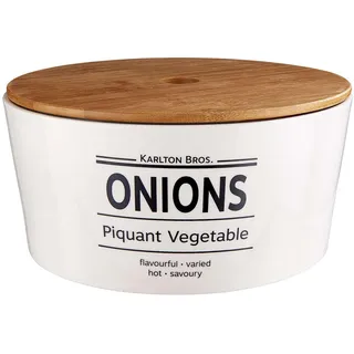 Butlers Zwiebeltopf, Weiß, Keramik, 22x11x22 cm, Küchenzubehör, Vorratsbehälter, Vorratsdosen