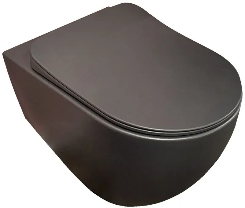 BB INFINITY Wand WC spülrandlos mit SoftClose TakeOff WC-Sitz, anthrazit matt