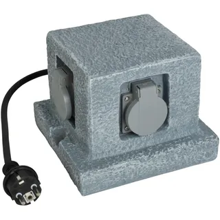 Unitec Garten-Steckdosenverteiler 4-fach grau