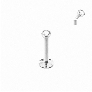 Taffstyle Piercing-Set Piercing Micro Stecker Platte Innengewinde Kristal, Piercing Micro Stecker Platte Strass Stein Lippe Monroe Labret Lippen silberfarben 1,2mm x 10mm