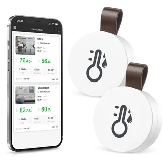 Brifit Kabelloses Thermometer Hygrometer, Bluetooth Thermometer Hygrometer mit App & Datenspeicherung, Digital Temperatur Feuchtigkeitssensor für