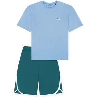SCHIESSER Jungen Schlafanzug Set, kurz, Kinder, Baumwolle, Motiv Blau 140