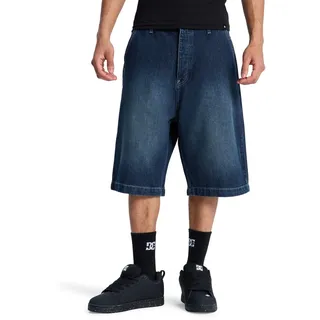 Jeansbermudas DC SHOES "Baggy", Herren, Gr. 30S, blau (schwarz denim), Obermaterial: 75% Baumwolle, 25% Baumwolle., Jeans