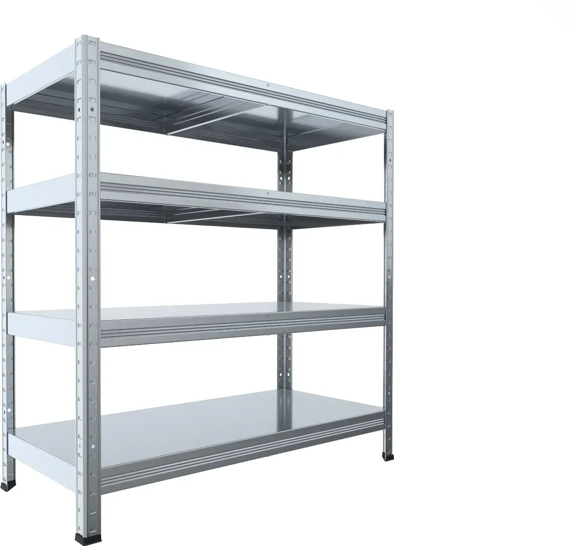 Metallregal Biedrax 40 x 90 x 120 cm, Verzinkt, 4 Stahlböden, Fachlast 100 kg pro Fachboden