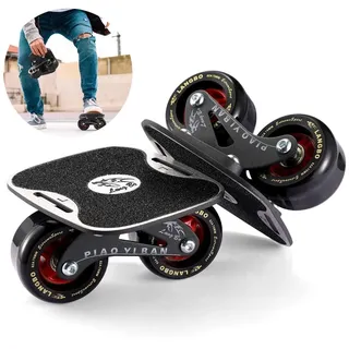 Kapmore Roller Road Drift Skates Plate, Tragbares Split-Skateboard mit rutschfestem Aluminiumlegierungsbrett, Stahlgestell, verbreiterten PU-Rädern, hochwertigen Lagern