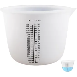 Silikon Messbecher Gießpulver, Silikon Messbecher, Silikonbecher zum Gießen, Messbecher Silikon, Silikon Becher, Flüssiges Silikon zum Gießen, Silikon Messbecher 1L, für DIY Handmade, Basteln