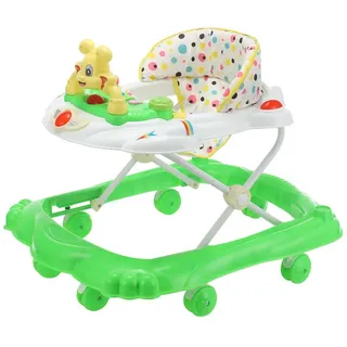 oyajia Babywalker Höhenverstellbarer Baby Gehfrei Lauflernwagen mit Spielcenter, Lauflernhilfe mit Musik und Licht, Spiel-und Esstisch grün