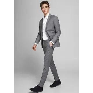 Jack & Jones Anzug JPRFRANCO Extra schmal, pflegeleicht, stilvoll mit fallendem Revers (Packung, 2-tlg) unifarben, modisch, slim fit, Kunstfaser grau 50